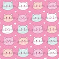 Cute seamless pattern with pretty kittens.